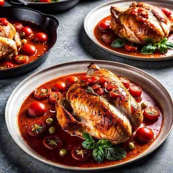 Жаркое из курицы с томатным соусом